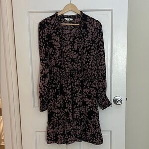 BB Dakota Black and Pink Floral Long Sleeve Dress